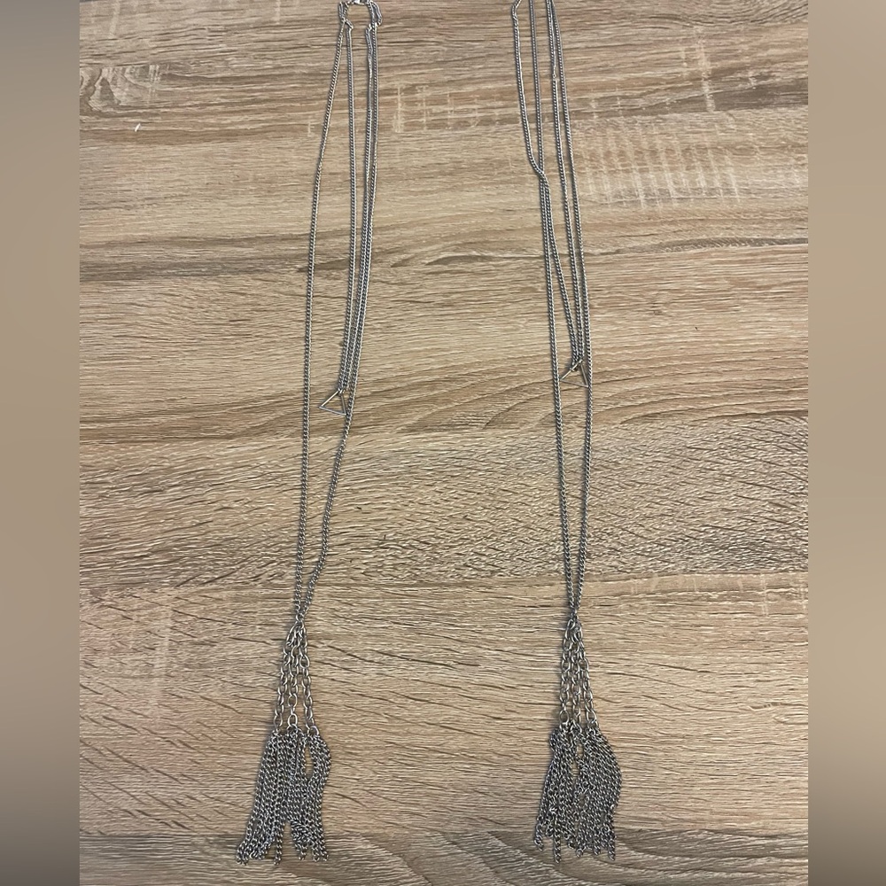 Long tassel western, cowgirl style layered necklace set of 2